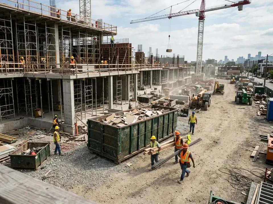 commercial-construction-site-w-002 — frequently asked questions, Low Cost Construction Dumpster Rental in Ham Lake, MN